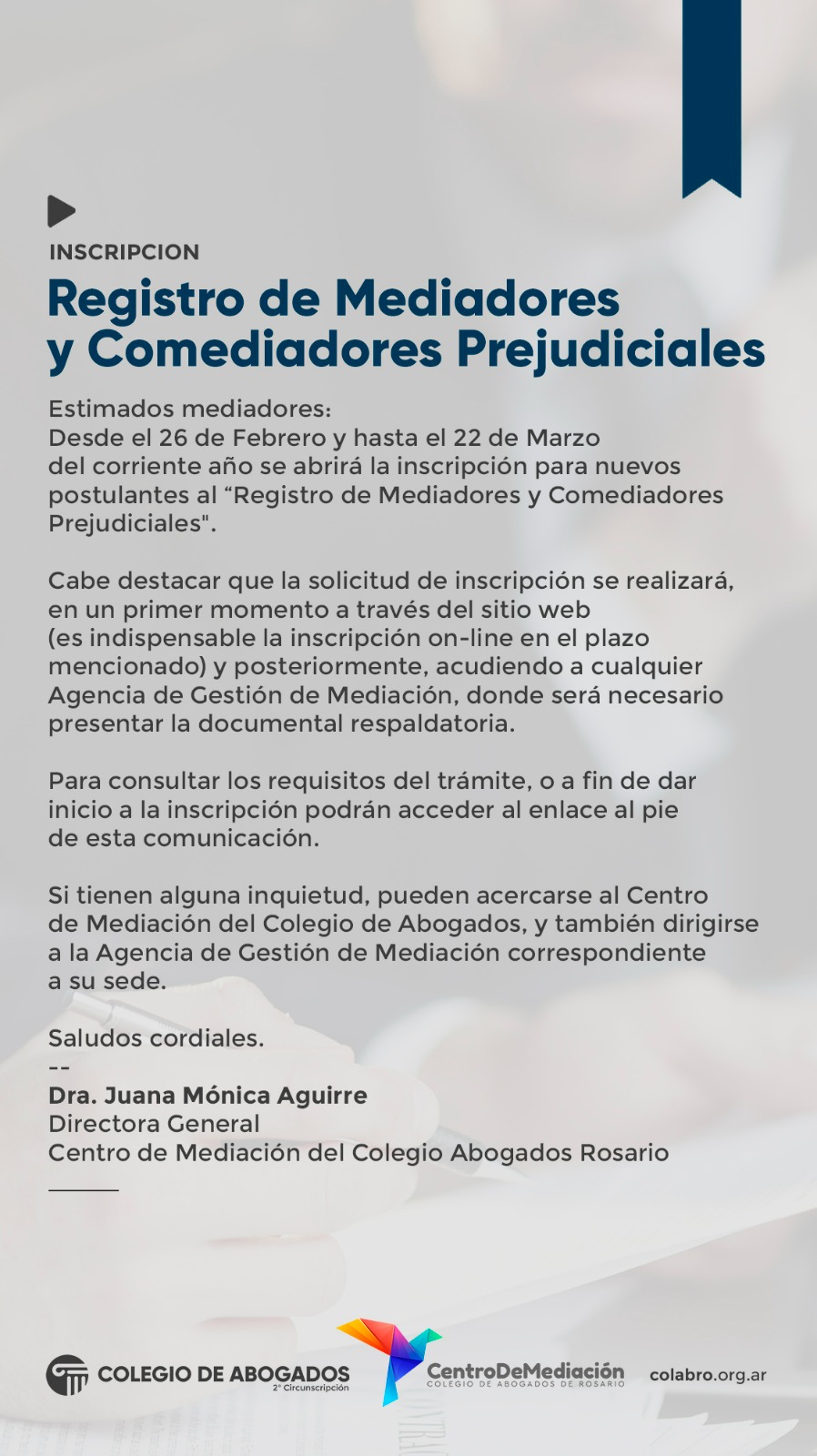 Registro de Mediadores y Comediadores Prejudiciales - 2024